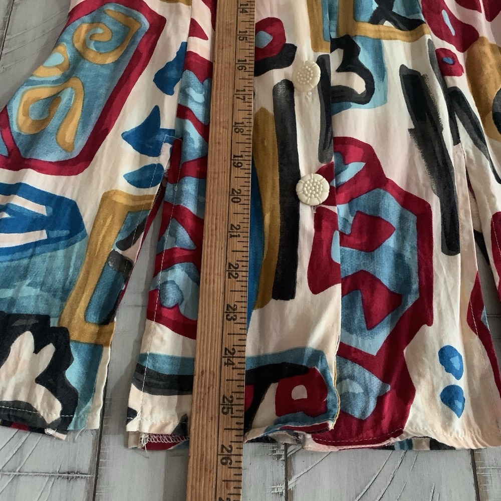 Vtg Marnie West Sleeveless women's Top Size 7 Abstract Print 80s 90s - Picture 8 of 15